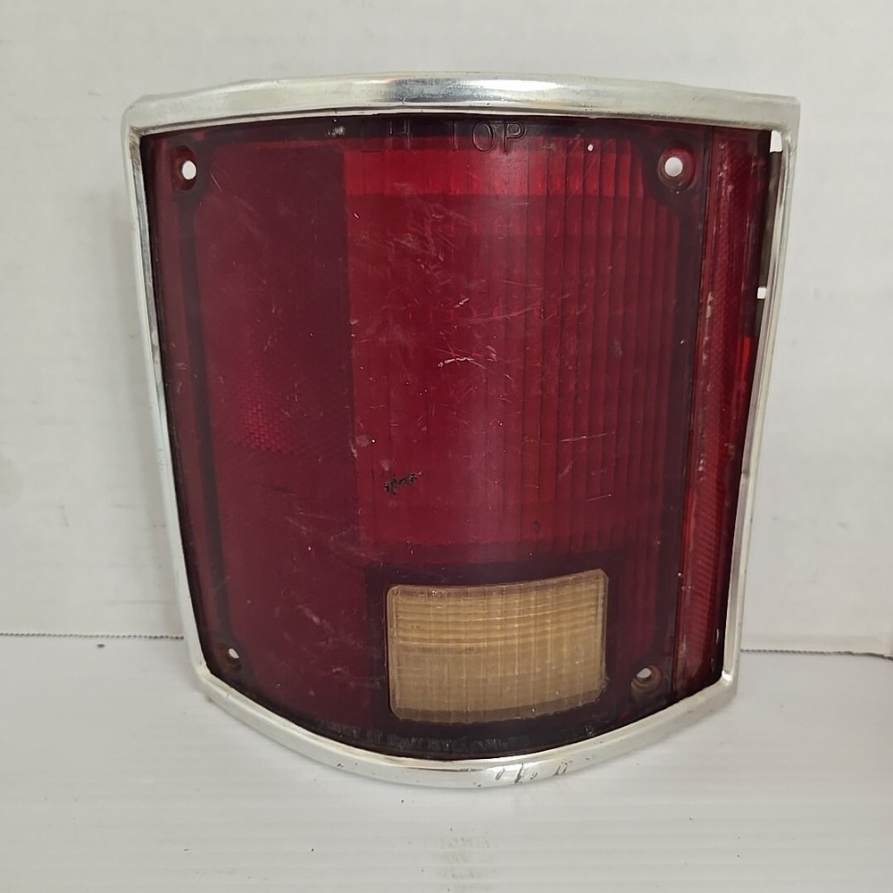 73-87 Chevrolet Pickup Truck Square Body LH Tail Light OEM Chrome Trim Red